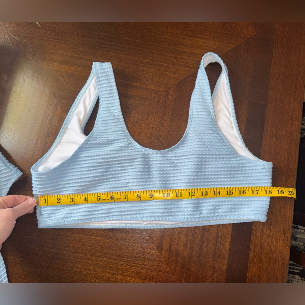 Baby Blue Ribbed Bikini Set - Picture 8 of 9